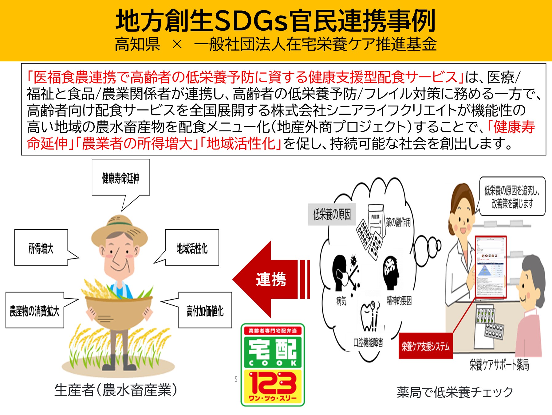 「医福食農連携で高齢者の低栄養予防に資する健康支援型配食サービス」の説明